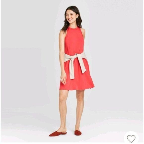 NEW a new day Red Ribbed Tank Dress - Picture 1 of 7